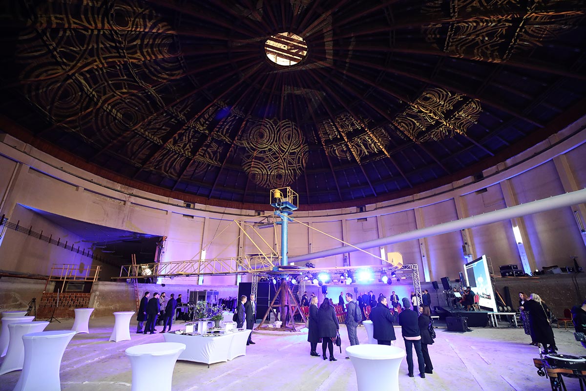 The historic domed hall at MARBLE's headquarters in the former Brodarski Institut complex, Zagreb
